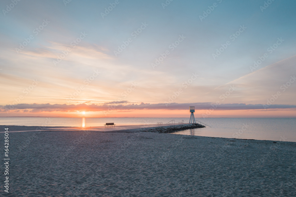 Early morning sunrise at Bellevue Beach, Denmark