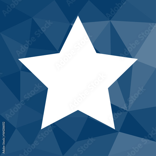 Stern - Bewertung  - Icon mit geometrischem Hintergrund blau