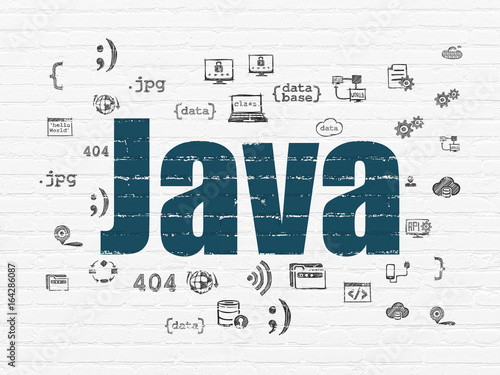 Programming concept: Java on wall background