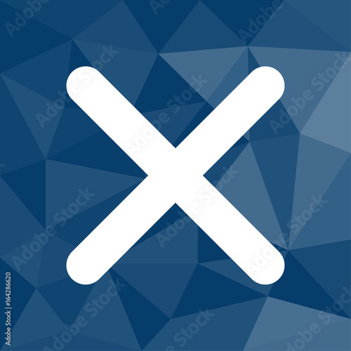 Kreuz - Falsch - Icon mit geometrischem Hintergrund blau