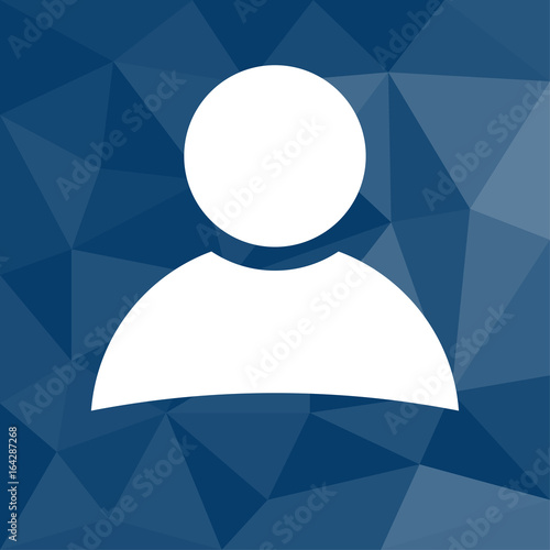 Profil - Icon mit geometrischem Hintergrund blau