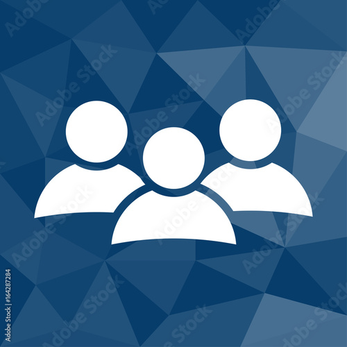 Team - Icon mit geometrischem Hintergrund blau