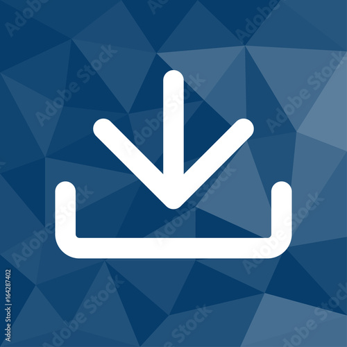 Download - Icon mit geometrischem Hintergrund blau