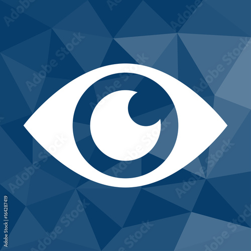 Auge - Icon mit geometrischem Hintergrund blau