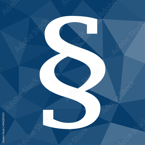 Paragraph - Icon mit geometrischem Hintergrund blau