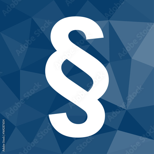 Paragraph - Rechte - Icon mit geometrischem Hintergrund blau