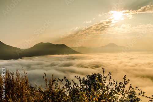 The sun rise mountain in Thailand, Phu Tok