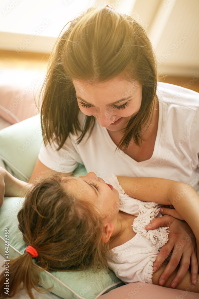 Single mother spending time with her daughter. Single mother spending time with her daughter.