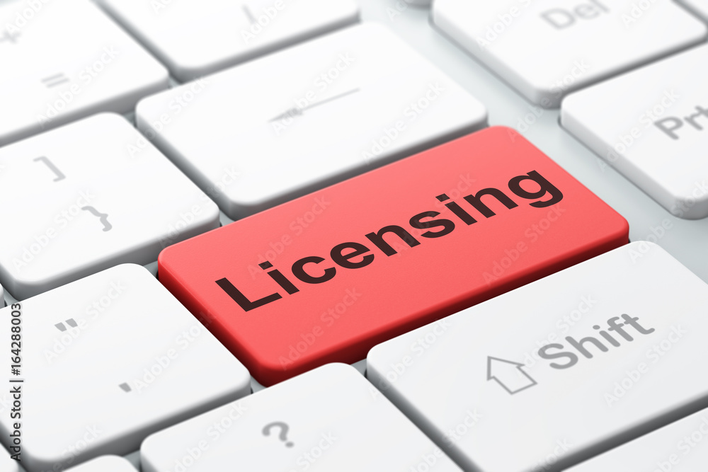Law concept: Licensing on computer keyboard background Law concept: Licensing on computer keyboard background