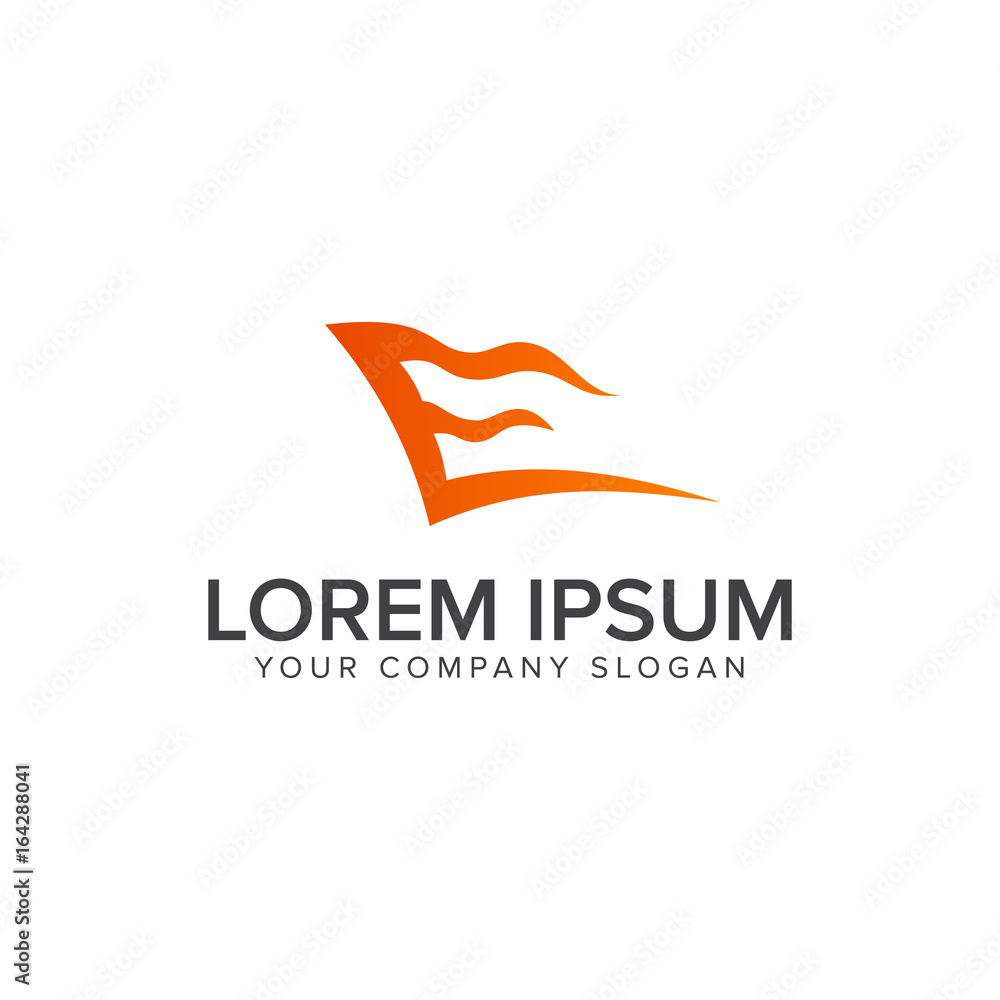Fototapeta premium letter e flag logo design concept template