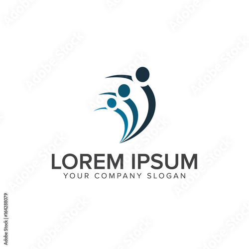 people logo. family care logo design concept template