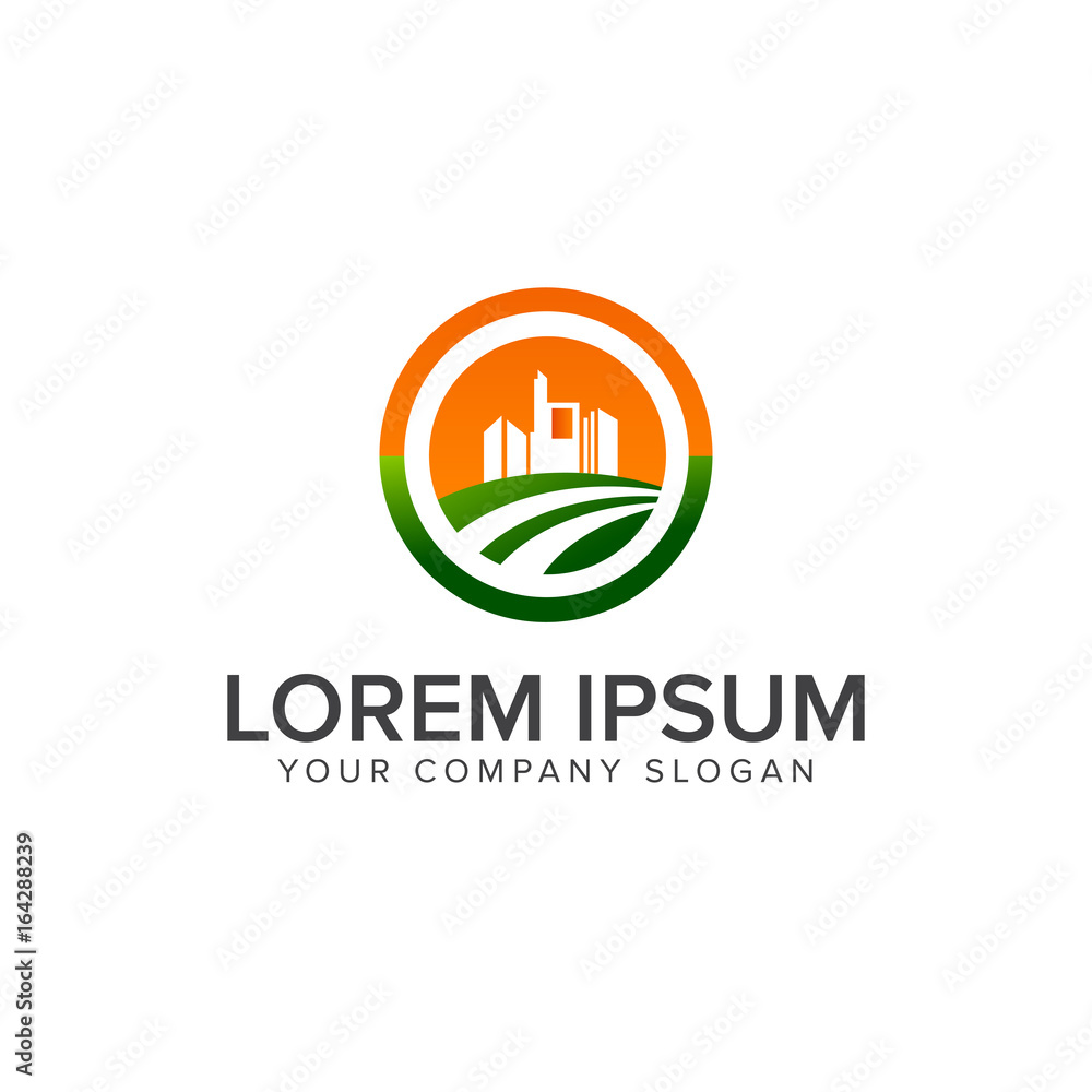 lanscaping building logo design concept template lanscaping building logo design concept template