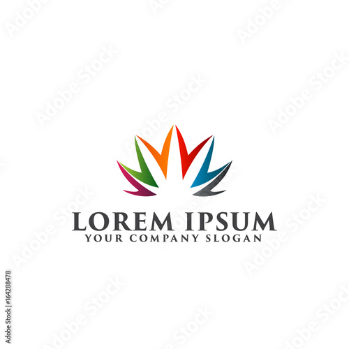 Childcare logo. people education logo design concept template