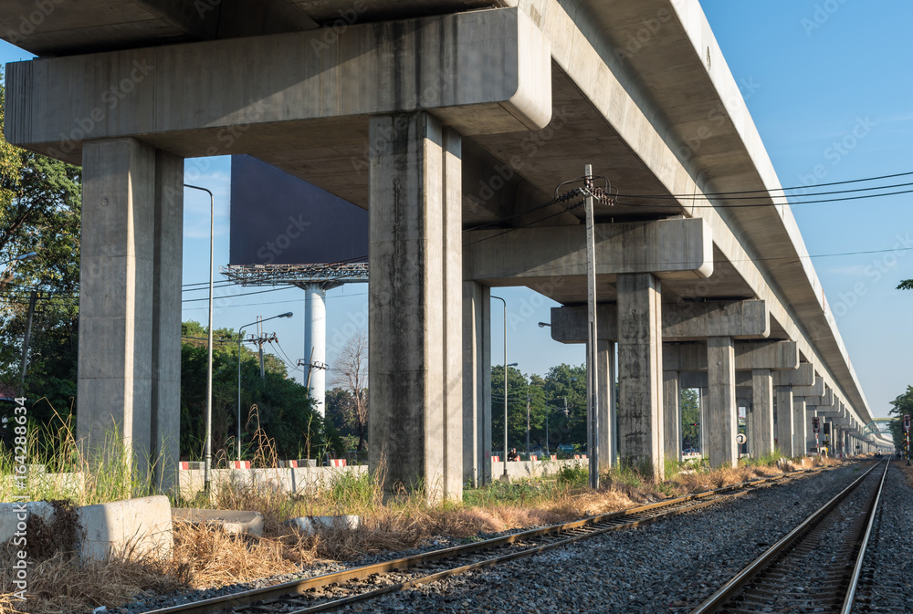 under construction sky train railway