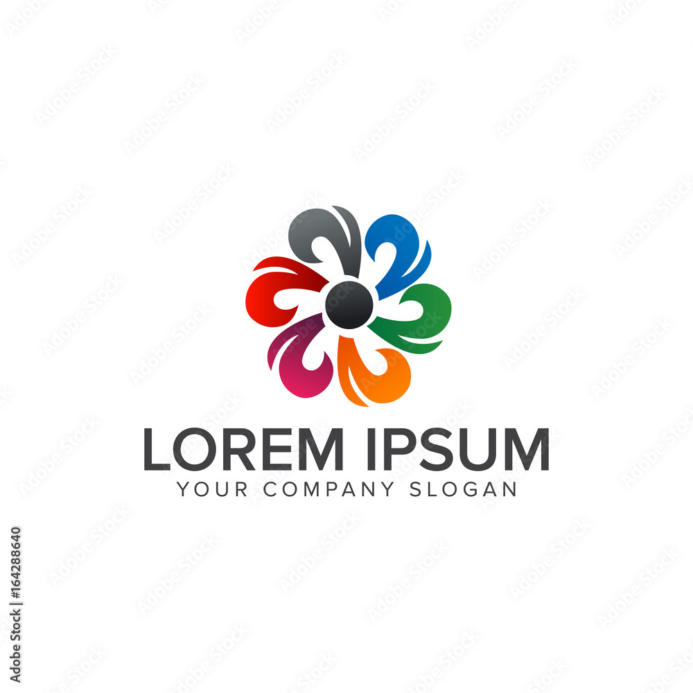 Obraz abstract flower logo. multicolor logo design concept template