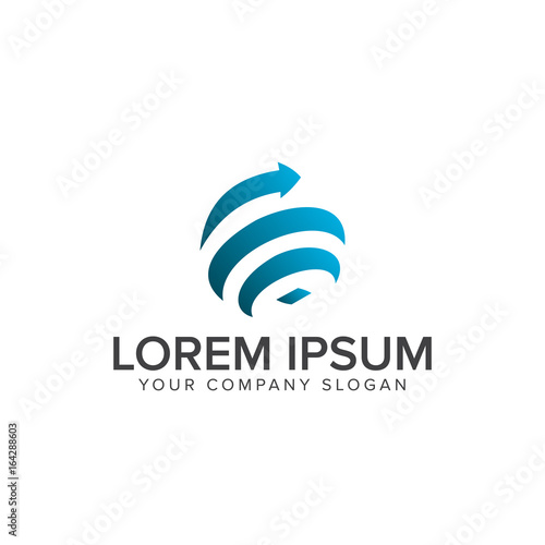 arrow logo. Technology Internet communication logo design concept template