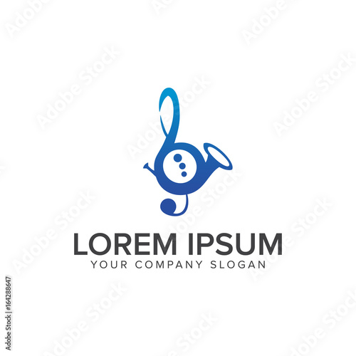 Music saxophone logo design concept template