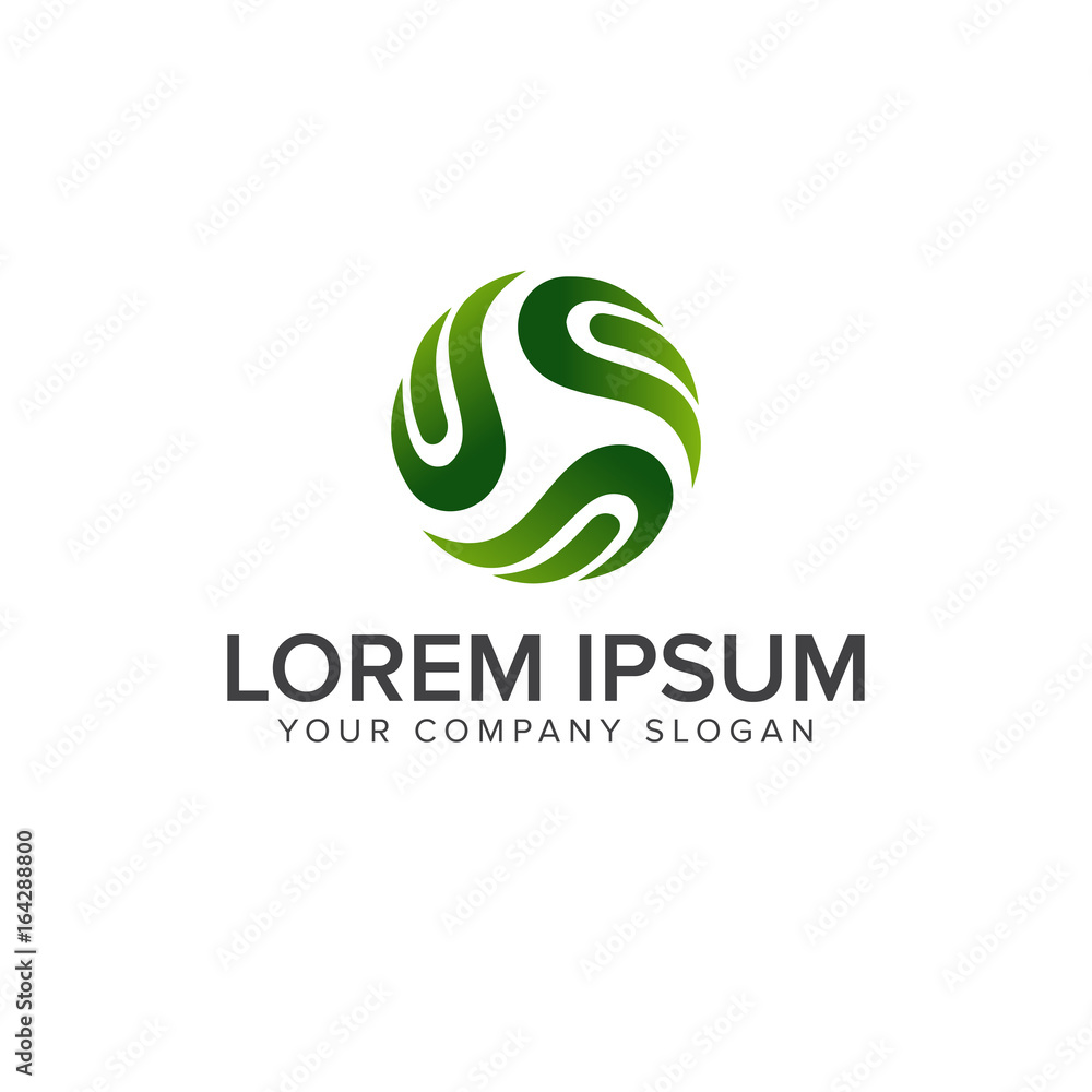 abstract round logo. Natural logos concept design