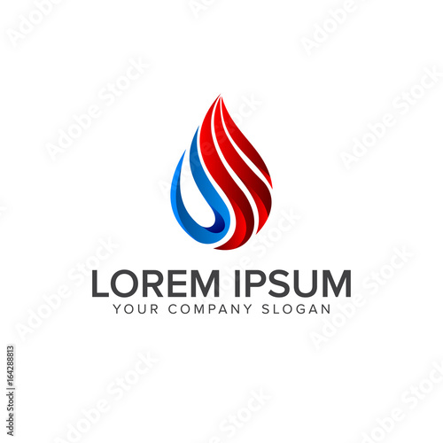 gas oil logo. drop natural logo concept design template