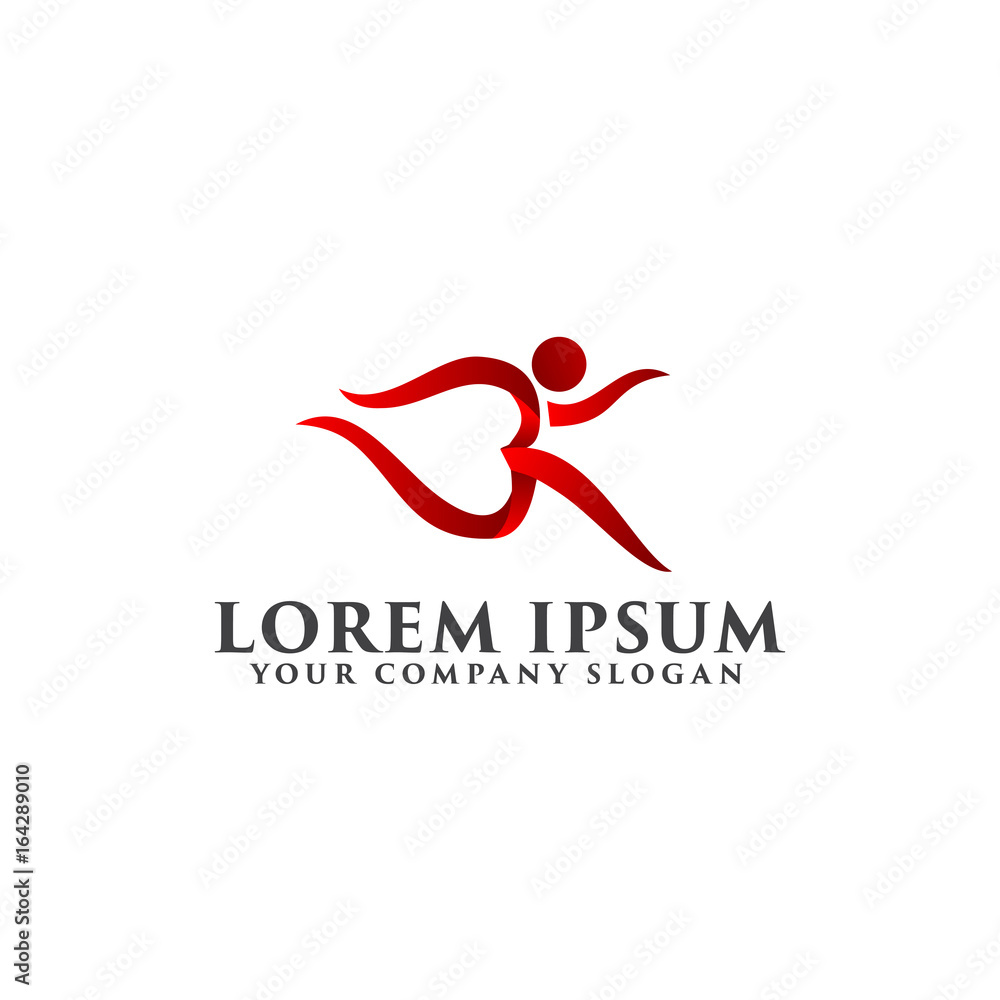 run people logo. Sports logo design concept template run people logo. Sports logo design concept template