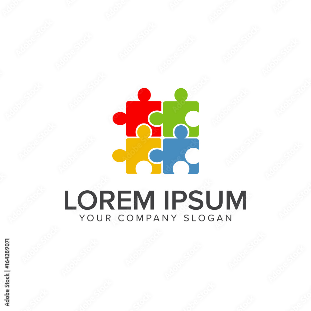 puzzle logo. multicolor logo design concept template puzzle logo. multicolor logo design concept template
