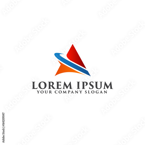 letter A logo. Technology design concept template