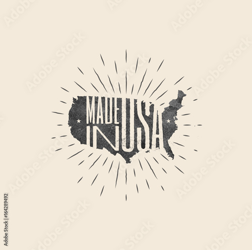 Made in USA labes. Vintage styled vector illustration.