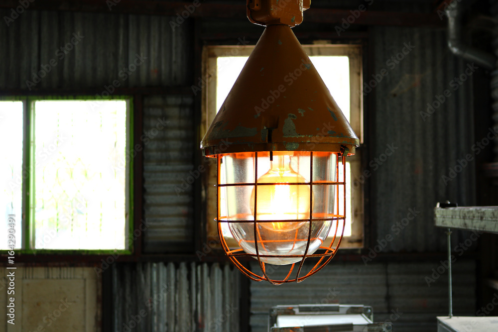 Ceiling lamps in the factory Ceiling lamps in the factory