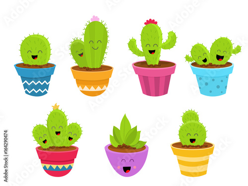 Collection of Cute Cactus Characters