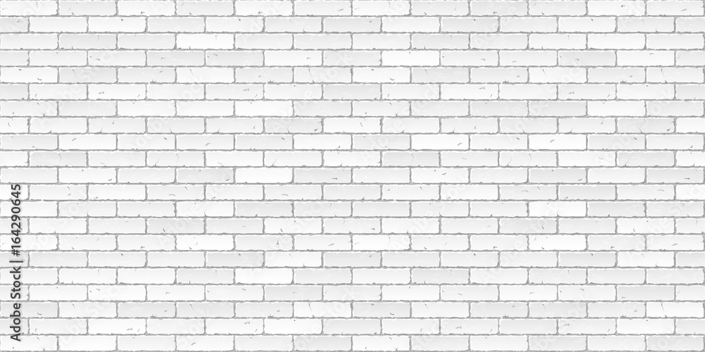 White brick wall texture seamless illustration - obrazy, fototapety, plakaty 