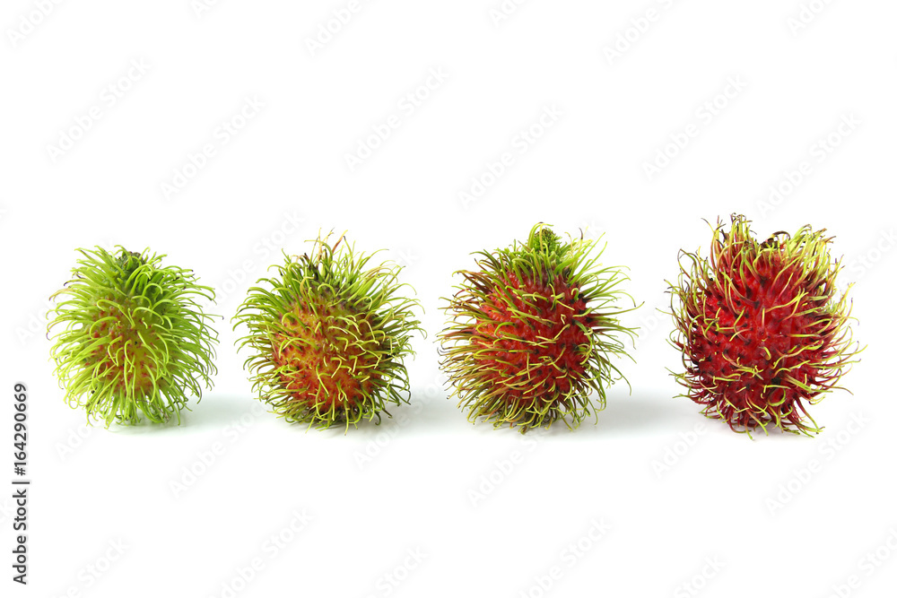 Fototapeta premium rambutan isolated on the white background . 