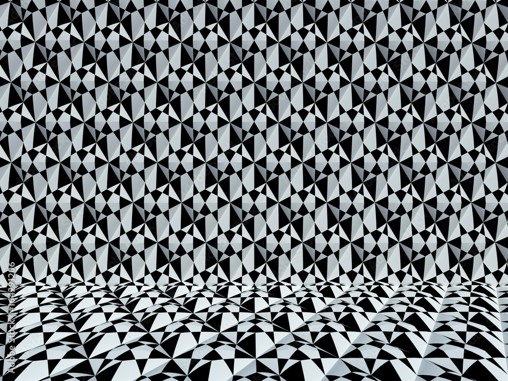 Fototapeta premium Geometric seamless on trapezoid pattern, 3D render