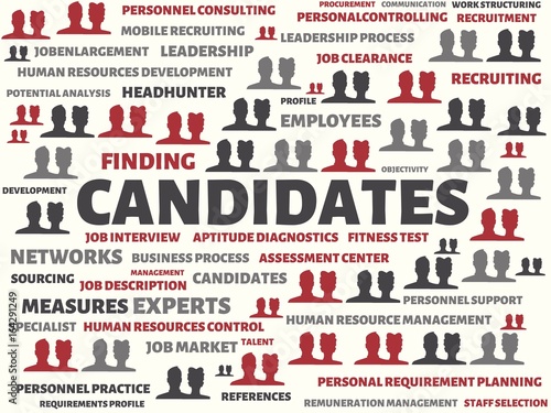 CANDIDATES - image with words associated with the topic RECRUITING, word, image, illustration photo