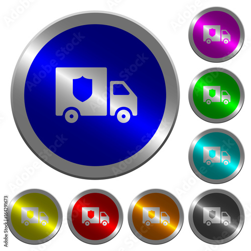 Money deliverer truck luminous coin-like round color buttons