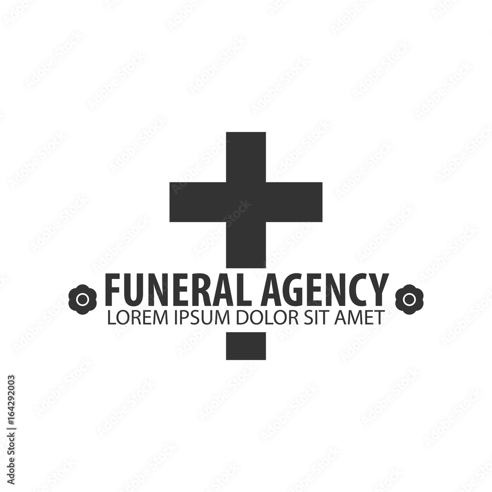 Funeral home undertaking ceremonial service. Funeral agency. Vector logo and emblem. Funeral home undertaking ceremonial service. Funeral agency. Vector logo and emblem.