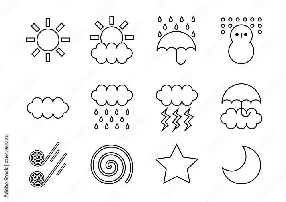 天気 イラスト アイコン セット Stock Vector Adobe Stock 天気 イラスト アイコン セット Stock Vector Adobe Stock