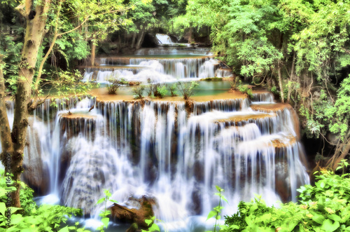 Huay Mae Kamin Waterfall in Kanchanaburi, Thailand © Thiradech