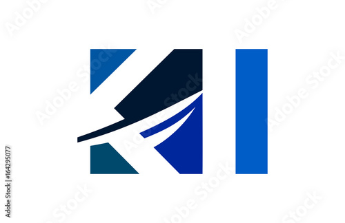 Free Download KI Negative Space Square Swoosh Letter logo - GFXLoad