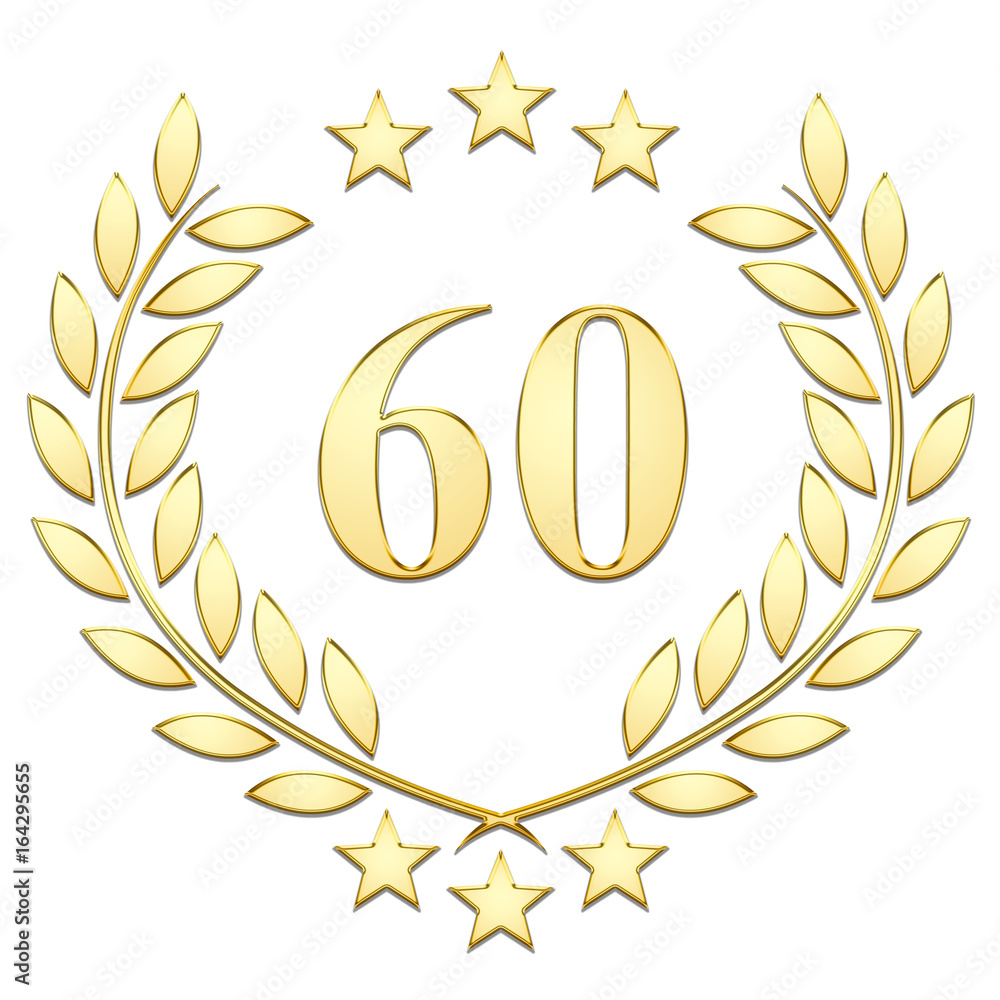 Lauriers 3 étoiles, 60 sur fond blanc Lauriers 3 étoiles, 60 sur fond blanc