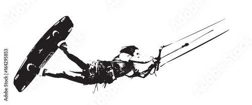 Kitesurf girl vector  photo