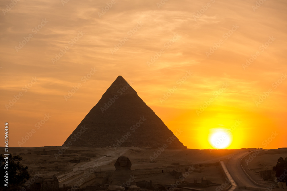 The Great pyramid on sunset