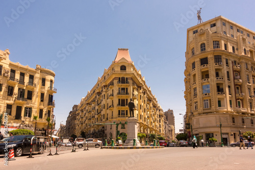 Famous Talaat Harb Square in downtown Egypt photo