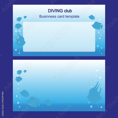 business card with fishes two sides diving and fishing