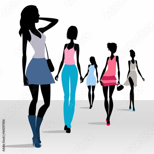 Models on the podium