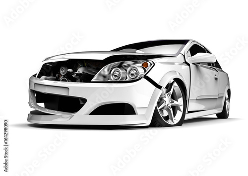 Car accident / 3D render image representing a car accident