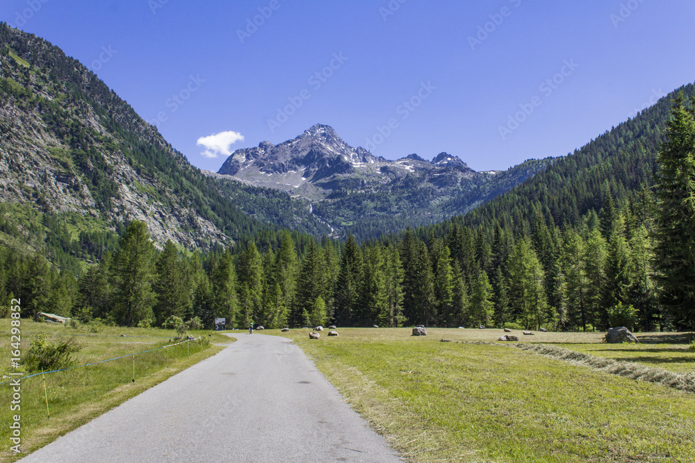 View to mountains from La Thuile Valley