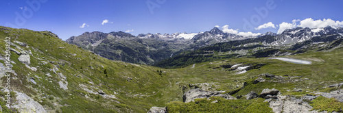 Panorama view to La Thuile valley