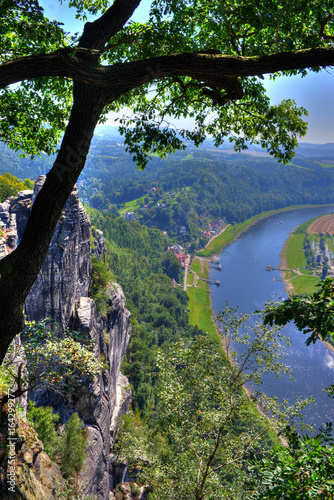 Blick ins Elbsandsteingebirge Sachsen Deutschland photo