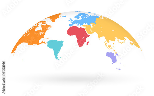 Multicolored Vector Globe Map