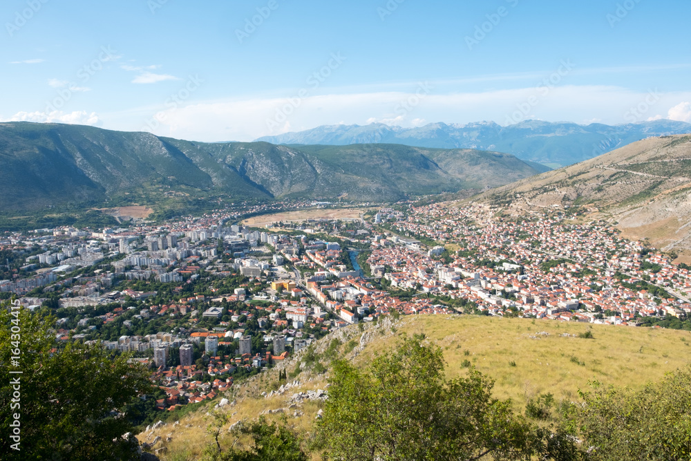 Panoramic view over Mostar, Bosnia and Herzegovina